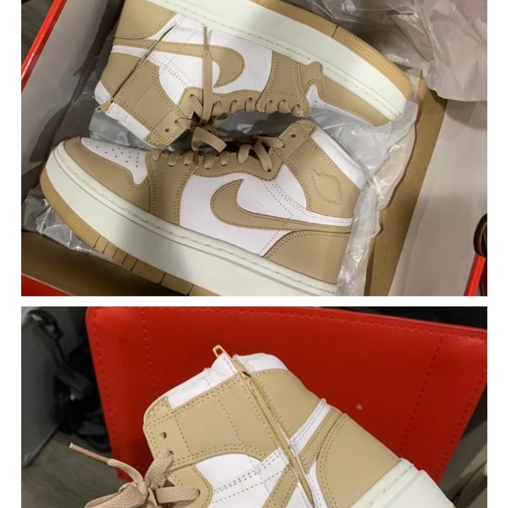 Nike Women's Sneakers in Tan and White